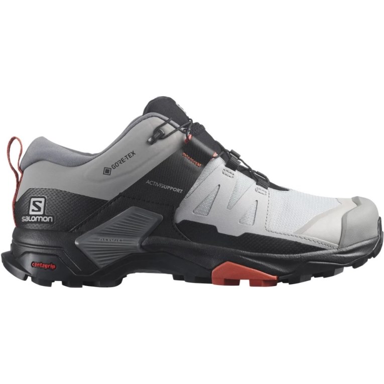 Tenis Senderismo Salomon X Ultra 4 Anchos GTX Mujer Grises Claro Negros | MX WVIQ615